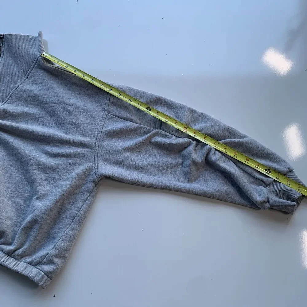Free People Movement Valley Girl Quarter Zip Sweatshirt Size L Gray
